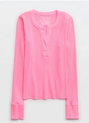 Aerie Fireside Long Sleeve Henley T-Shirt thumbnail 3