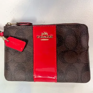 Coach wristlet with patent leather trim thumbnail 2