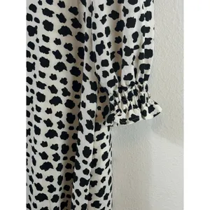 Giffniseti Maxi Dress Sz‎ 1XL Dalmatian Print High-Low Cutout Ruffle Boho thumbnail 7