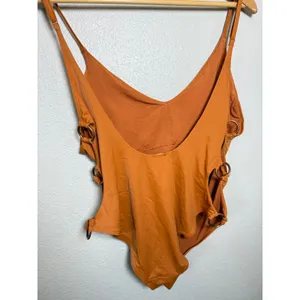 Aerie Women XL Burnt Orange O-Ring Side Cutout V-Neck One‎ Piece Swimsuit thumbnail 4