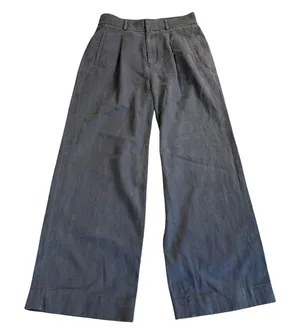 Everlane Wide Leg Pleated Trousers Womens 4S Charcoal Grey High Rise Casual Work thumbnail 1