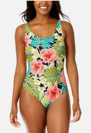 hurley one piece floral swimsuit nwt thumbnail 1