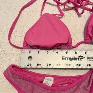 Aerie glitter pink bikini swimsuit set small XS SW2 7013 thumbnail 6