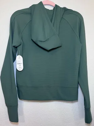BCG Women's Full Zip Hooded Jacket Pockets Green Relaxed Fit XS Training Green thumbnail 3