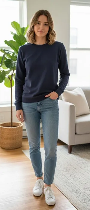Universal Standard Lightweight Crew Sweatshirt Black Size 4XS (0-00) NEW thumbnail 1