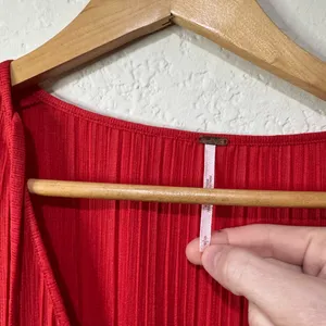 Free People Can’t Help It Pleated Mini Dress - Size Small Color: Red/Orange thumbnail 4