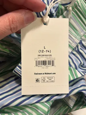 NWT Free Assembly Striped 100% Cotton Maxi Dress sz L 12-14 thumbnail 8