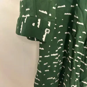 Anthropologie Maeve Green Cloud Novelty Print Tie‎ Front Blouse Size Small thumbnail 10