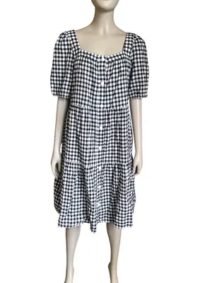 BeachLunchLounge Black and White Gingham Dress thumbnail 2