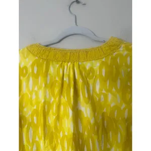 Boden‎ Cotton Tunic Dress Geometric Casual Beaded Yellow Size 8 Lightweight thumbnail 3