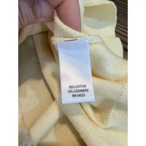 Banana Republic‎ Yellow Cotton Cashmere Sweater XL Lightweight Knit Crewneck thumbnail 10