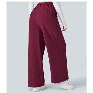 **Halara Women's Halo Tek Air Pull on Pants Stretch Wide Leg Burgundy Size XL thumbnail 3