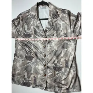 Moon Ryder Lounge Matching Set Small Button Up Top Shorts Pockets Pajama thumbnail 5