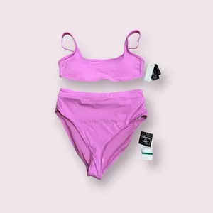California Waves Pink High Waist Swimsuit Size Large Nwt. thumbnail 4