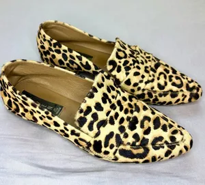 STEVEN by Steve Madden Hollie-L Leopard Haircalf Loafers Flats 7.5 thumbnail 1