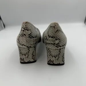 Franco Sarto Snakeskin Pointed Toe Block Heel‎ Pumps Women's 6M Beige Neutral thumbnail 4