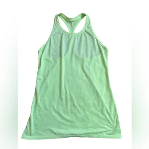 Athleta shadow stripped chi tank neon green S thumbnail 2