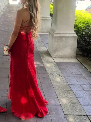 Faviana Prom Dress Red Slit 11054 thumbnail 2
