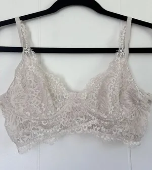 Free‎ People Intimately Adella Lace Bralette Ivory White Floral Boho Small thumbnail 1
