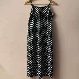 A New Day Black Polka Dot Slip Midi Dress EUC Size S thumbnail 3