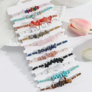12PCS Mixed Color Rainbow Colorful Stone Crystal Bracelets thumbnail 1