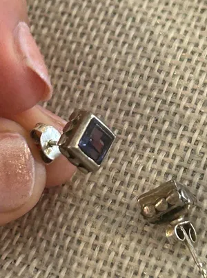 Lot a624 .25 inch length 925 sterling silver earrings stud thumbnail 1