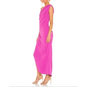 Elliat X Revolve Gwenyth orchid pink asymmetrical draped midi dress size M thumbnail 9