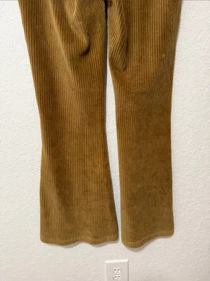 AERIE Groove On Ribbed Flare Velour Pants Size Large thumbnail 7