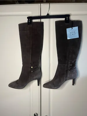 Y2K Antonio Melani Brown Suede Knee High Heeled Boots thumbnail 12