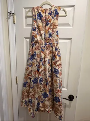 Ulla Johnson Kaiya Dress Sz 6 Magnolia Floral Pleated Cotton Poplin Midi Dress thumbnail 9