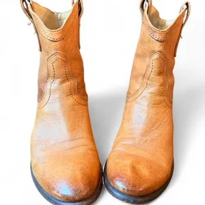 Frye Women’s Brown Leather Western Cowboy Ankle Boots Size 7 B Vintage Style thumbnail 8