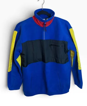 IZOD Vintage Royal Blue Colorblock Quarter Zip Fleece thumbnail 1