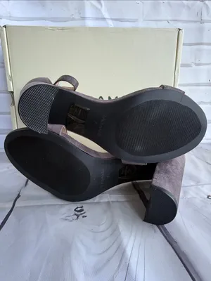 J. Adams Shirley Grey Suede Block Heel Sandals thumbnail 10