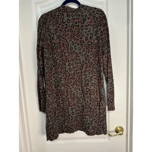 Sanctuary Leopard Print Longline Cardigan Sweater Olive Brown‎ Women's M thumbnail 11
