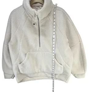 Lululemon Scuba Oversize Half Zip Sherpa Sweatshirt M/L Ivory Fleece Funnel Neck thumbnail 10