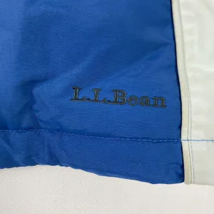 L.L. Bean Jacket Womens M Blue Nylon Winter Hooded Insulated Quilted Zip‎ Logo thumbnail 2