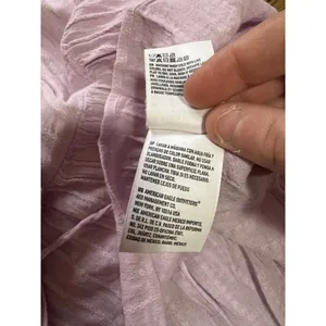 American Eagle Women Sz Medium Blouse Long Sleeve‎ Tie Lightweight V Neck Preppy thumbnail 11