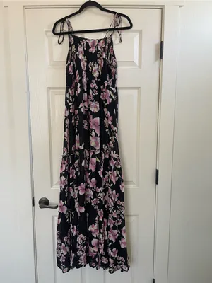Women’s Free People Intimately Garden Party Floral Print Maxi Dress Black Size M thumbnail 7