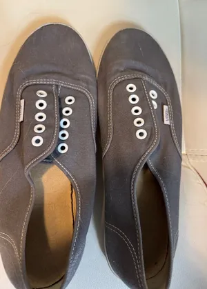 Vans Slip-On Canvas Sneakers - Charcoal Gray thumbnail 1