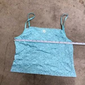 Vintage turquoise blue lace coquette y2k tank thumbnail 2