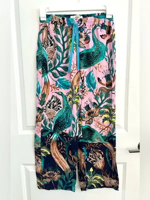 Anthropologie Raphael Balme Peacock Flannel Sleep Pants XSP thumbnail 4