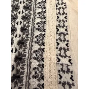 Abercrombie & Fitch Ivory Embroidered Boho Handkerchief Hem Cami‎ Top XS Mens thumbnail 9