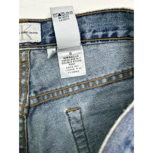 Calvin Klein 1990's women’s Omega Side Slit SZ 6 denim shorts wash double stone thumbnail 5