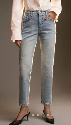 Anthropologie Pilcro High Rise Gem Straight Leg Jeans thumbnail 1