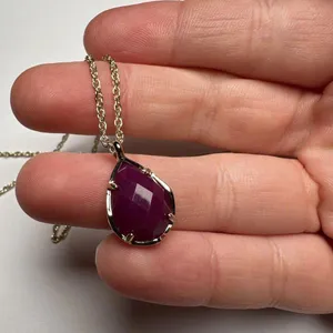 Kendra Scott Purple Pendant Silver Tone Necklace Adjustable Length NWT thumbnail 9