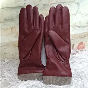 Woman’s Vegan Leather Cold Weather Lined Gloves - New Without Tags thumbnail 3