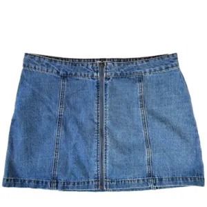 Altar’d State Mini Skirt Medium Wash Denim Zip Front Size Large Clubbing Twee thumbnail 3
