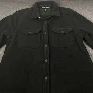 MPG Sport Fleece Shacket Women‎ M Black Snap Front Pocket Jacket Athleisure Cozy thumbnail 3