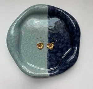 Gold heart charm earrings thumbnail 1