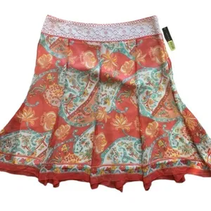 Antonio Melani Santa Fe Poppy Ibiza Silk Skirt Sz 10 NWT thumbnail 2